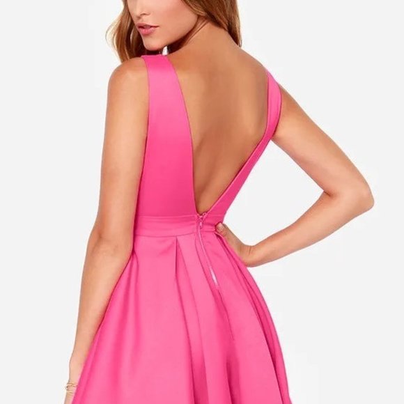 Lulu’s Flirting with Danger Cutout Fuchsia Dress Size XS - Picture 2 of 11